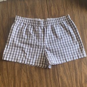 Women's Gray Gingham Pajama Shorts